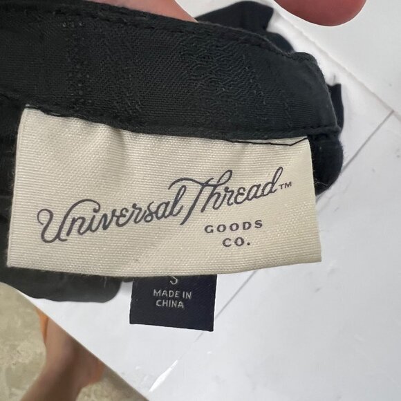 nwt Universal Thread Black Top Button Front Tie Front Short Sleeve size Small - Picture 7 of 11